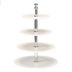 Zicco Polycarbonate Display Stand, 4 Tier, White - Zicco