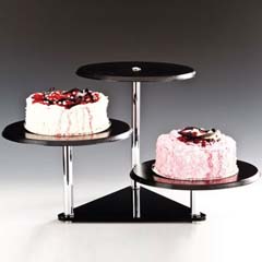 Zicco Polycarbonate Display Stand, Triangular Acrylic Leg, Black - Zicco