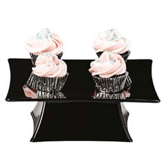 Zicco Polycarbonate Display Stand, with Legs, 20x20x7 cm, Black - Zicco