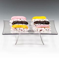 Zicco Polycarbonate Display Stand, with Legs, 20x20x7 cm, Transparent - Zicco