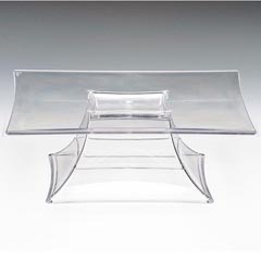 Zicco Polycarbonate Display Stand, with Legs, 30x30x10.5 cm, Transparent - Zicco