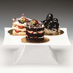 Zicco Polycarbonate Display Stand, With Legs, 30x30x10.5 cm, White - Zicco