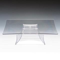 Zicco Polycarbonate Display Stand, with Legs, 35x35x10.5 cm, Transparent - Zicco