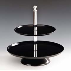 Zicco Polycarbonate Pastry Fruit Display Stand, 2 Tier, 25x35x37 Cm, Black - Zicco
