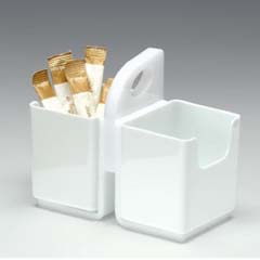 Zicco Polycarbonate Pocket Sugar Holder, Set of 2, 13x7x11.5 cm, White - Zicco