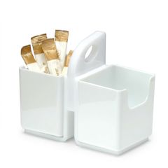 Zicco Polycarbonate Pocket Sugar Holder, Set of 2, 13x7x11.5 cm, White - Zicco 