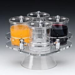 Zicco Polycarbonate Sauce Jam Spice Container, Acrylic Stand, Rotating, 27x27x23 cm - Zicco