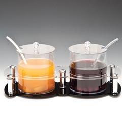 Zicco Polycarbonate Sauce Jam Stand, Double, 2.1 lt, 21x47x18 cm - Zicco