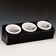 Zicco Polycarbonate Spoon Rack, 3 Compartments, 48x18x18 Cm, Black - Zicco