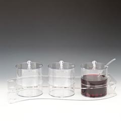 Zicco Polycarbonate Squeeze Bottle Jam Jar, S Stand, Set of 3, 2.1 L, 60x20x15 cm - Zicco