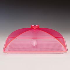 Zicco Polycarbonate Tray Storage Container, Acrylic Lid, 28x43 cm, Pink - Zicco
