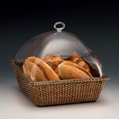 Zicco Rattan Basket Covered with Dome, Polycarbonate Lid, 29x29x24 cm - Zicco
