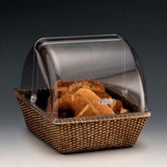 Zicco Rattan Basket Dome, with Polycarbonate Lid, 32.5x26x26 cm - Zicco