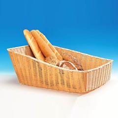 Zicco Rectangular Bread Basket, Plastic, Inclined, 61x46x25 cm, Light Color - Zicco