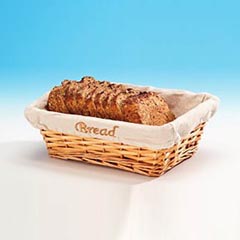 Zicco Rectangular Bread Basket with Cloth, 28x20x9 cm - Zicco