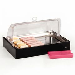Zicco Refrigerated Display Stand, Polycarbonate Rolltop Lid, 45x30 cm - Zicco 