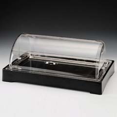 Zicco Refrigerated Display Stand, Polycarbonate Rolltop Lid, 57x37 cm, Black - Zicco