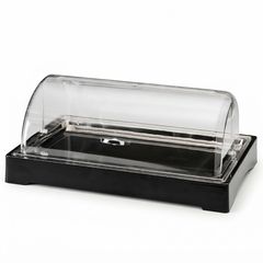 Zicco Refrigerated Display Stand, Polycarbonate Rolltop Lid, 57x37 cm, Black - Zicco 