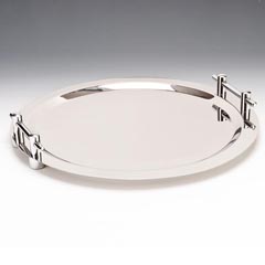 Zicco Round Service and Display Tray, With Handles, Steel, 50 cm - Zicco
