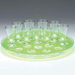 Zicco Shot Presentation and Service Stand, Polycarbonate Tray, 21 Pieces, 34 cm, Green - Zicco
