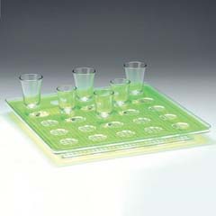 Zicco Shot Presentation and Service Stand, Polycarbonate Tray, Square, 25 Piece, 34x24 Cm, Green - Zicco