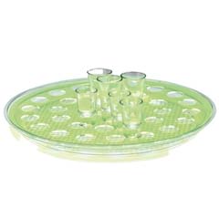 Zicco Shot Servis Standı, Polikarbon Tepsili, 35'li, 42 cm, Yeşil - Zicco