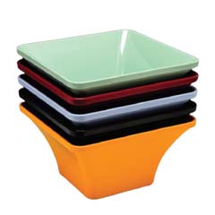 Zicco Square Melamine Bowl, 27x27x14.5 Cm, Black - Zicco