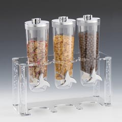 Zicco Stand Mounted Corn Flakes Dispenser, Set of 3, 44x17x43 cm, Transparent - Zicco