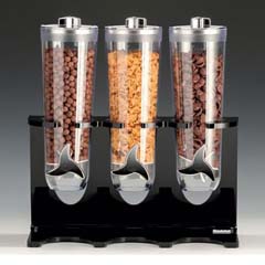 Zicco Standlı Corn Flakes Dispenser, Set of 3, 40x17x44 cm, Black - Zicco