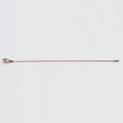 Zicco Steel Bar Spoon, Twisted, Copper Plated, 50 cm - Zicco
