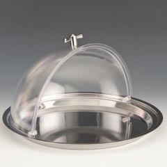 Zicco Steel Base Cloche, Polycarbonate Rolltop Lid, 32.5 cm - Zicco