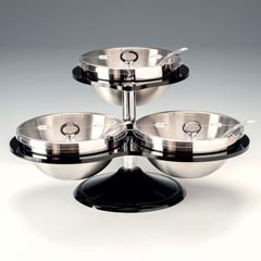 Zicco Steel Bowl Display Stand, With Lid, Set of 3, 54x50x30 cm - Zicco