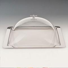 Zicco Steel Tray Cloche, Acrylic Lid, Square, 46x46 cm - Zicco