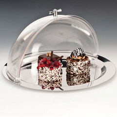 Zicco Steel Tray Dome, Polycarbonate Round Rolltop Lid, 43 cm - Zicco