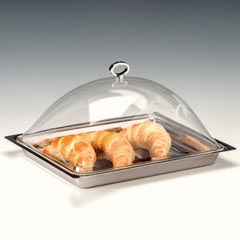 Zicco Steel Tray Storage Container, with Acrylic Lid, Gn 1/2, 30x36x17 cm (ZCP.716+ZCP.709) - Zicco
