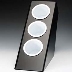 Zicco Tea and Coffee Spoon Stand, Polycarbonate Compartments, 27x14.5x28.5 Cm, Black - Zicco