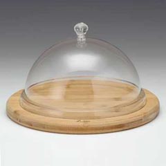 Zicco Wooden Base Cloche, Acrylic Lid, 26 cm - Zicco