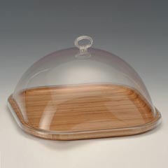 Zicco Wooden Base Cloche, Acrylic Lid, 30x30x15 cm (AL.35+ZCP.664) - Zicco