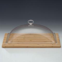 Zicco Wooden Base Cloche, Acrylic Lid, 30x40x12 cm - Zicco