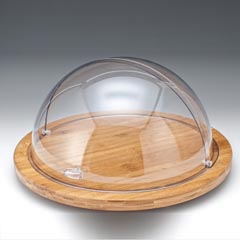 Zicco Wooden Base Cloche, Polycarbonate Rolltop Lid, 46 cm - Zicco