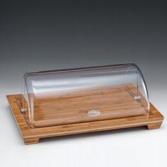 Zicco Wooden Base Storage Container, Polycarbonate Rolltop Lid, 48x32 cm - Zicco