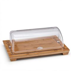 Zicco Wooden Base Storage Container, Polycarbonate Rolltop Lid, 48x32 cm - Zicco 