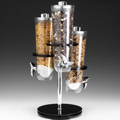 Zicco ZCP 842, 3 Compartment Acrylic Stand Döner Corn Flakes Dispenser - Zicco